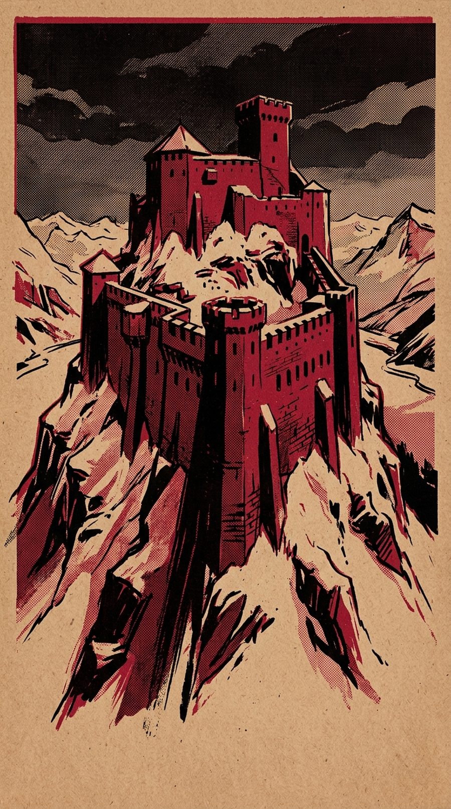 Copertina disegnata per Spiriti sulla neve